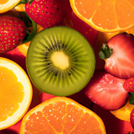 A colorful assortment of vitamin C-rich fruits for antioxidant benefits.